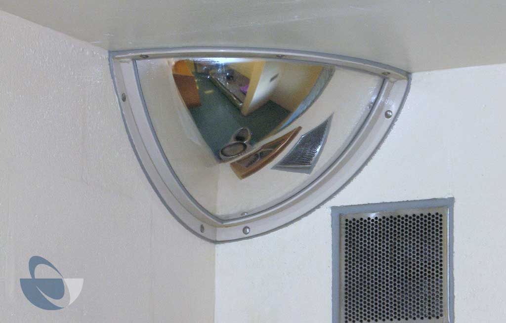 Quarter Dome Stainless Steel Anti-Ligature Mirror